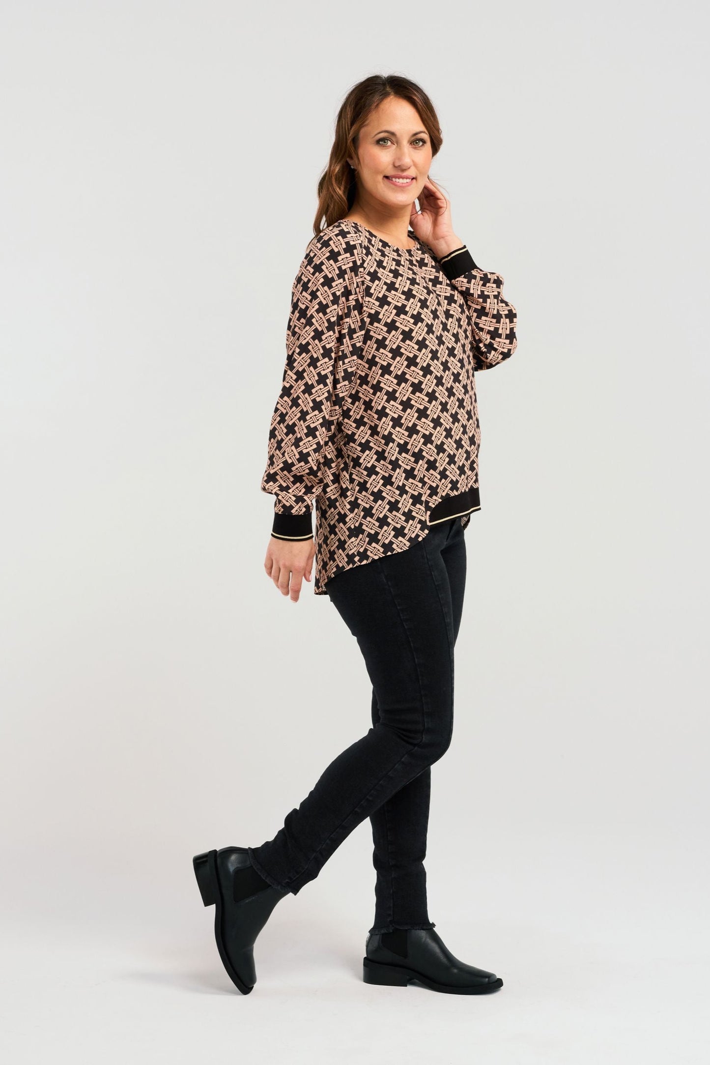 ZAFINA HAVANA TOP - BASKET WEAVE - THE VOGUE STORE