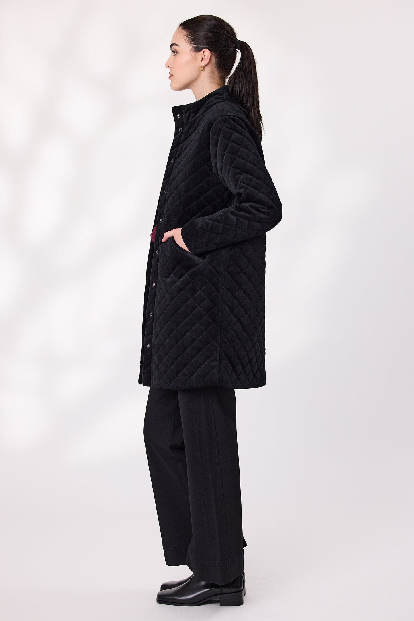DESIGN NATION ENTRANCE COAT - BLACK - THE VOGUE STORE