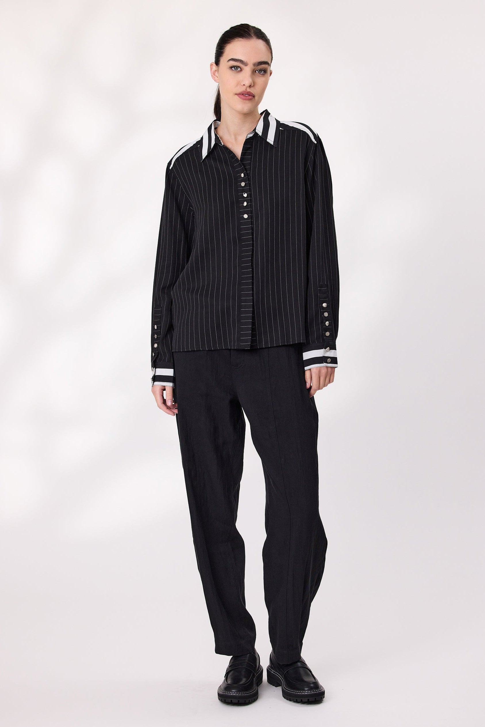 DESIGN NATION MAXWELL SHIRT - BLACK - THE VOGUE STORE