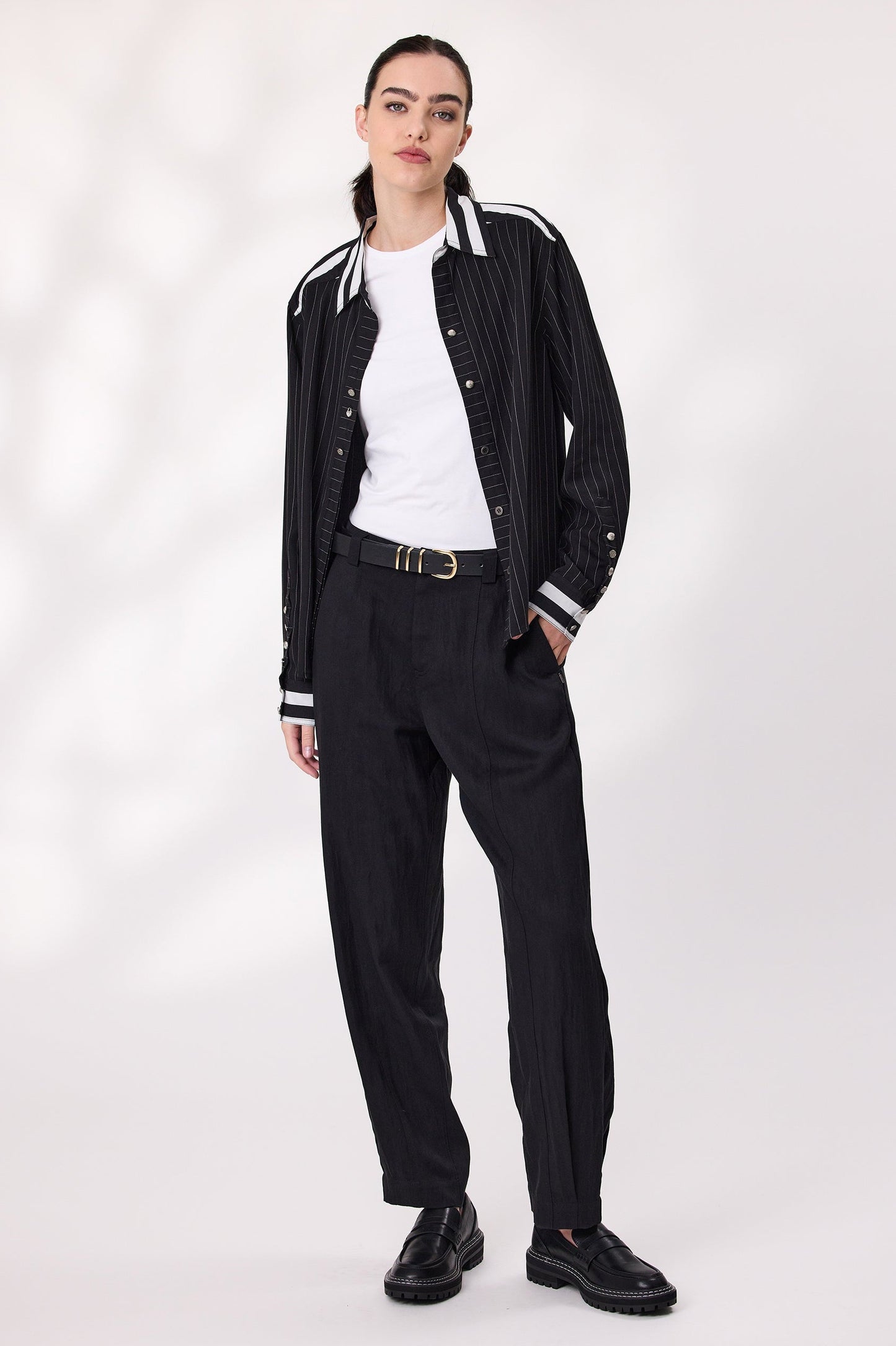 DESIGN NATION MAXWELL SHIRT - BLACK - THE VOGUE STORE