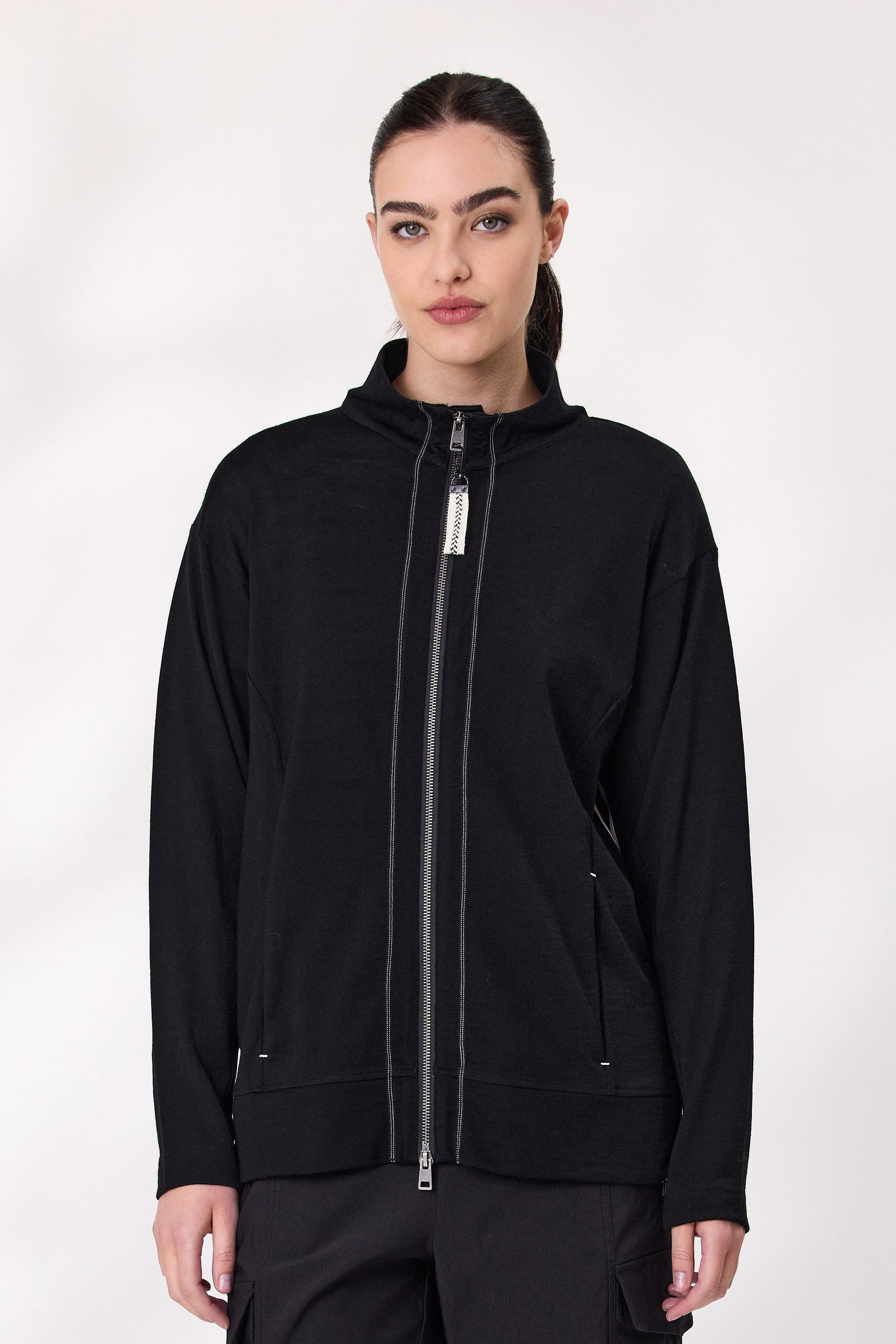 DESIGN NATION MODE MERINO JACKET - BLACK - THE VOGUE STORE