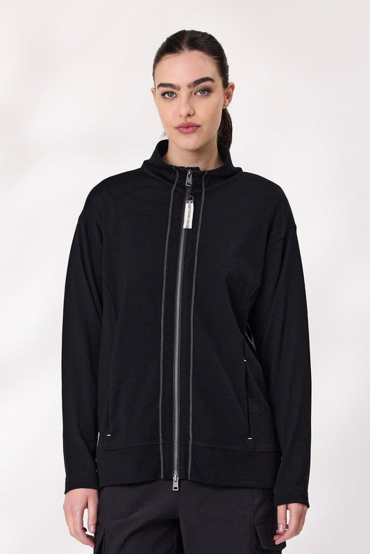 DESIGN NATION MODE MERINO JACKET - BLACK - THE VOGUE STORE