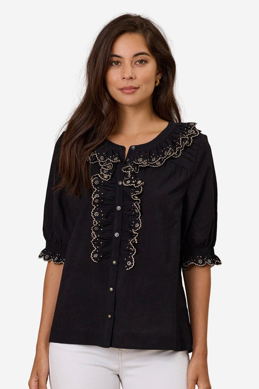 DESIGN NATION STEVIE TOP - BLACK - THE VOGUE STORE