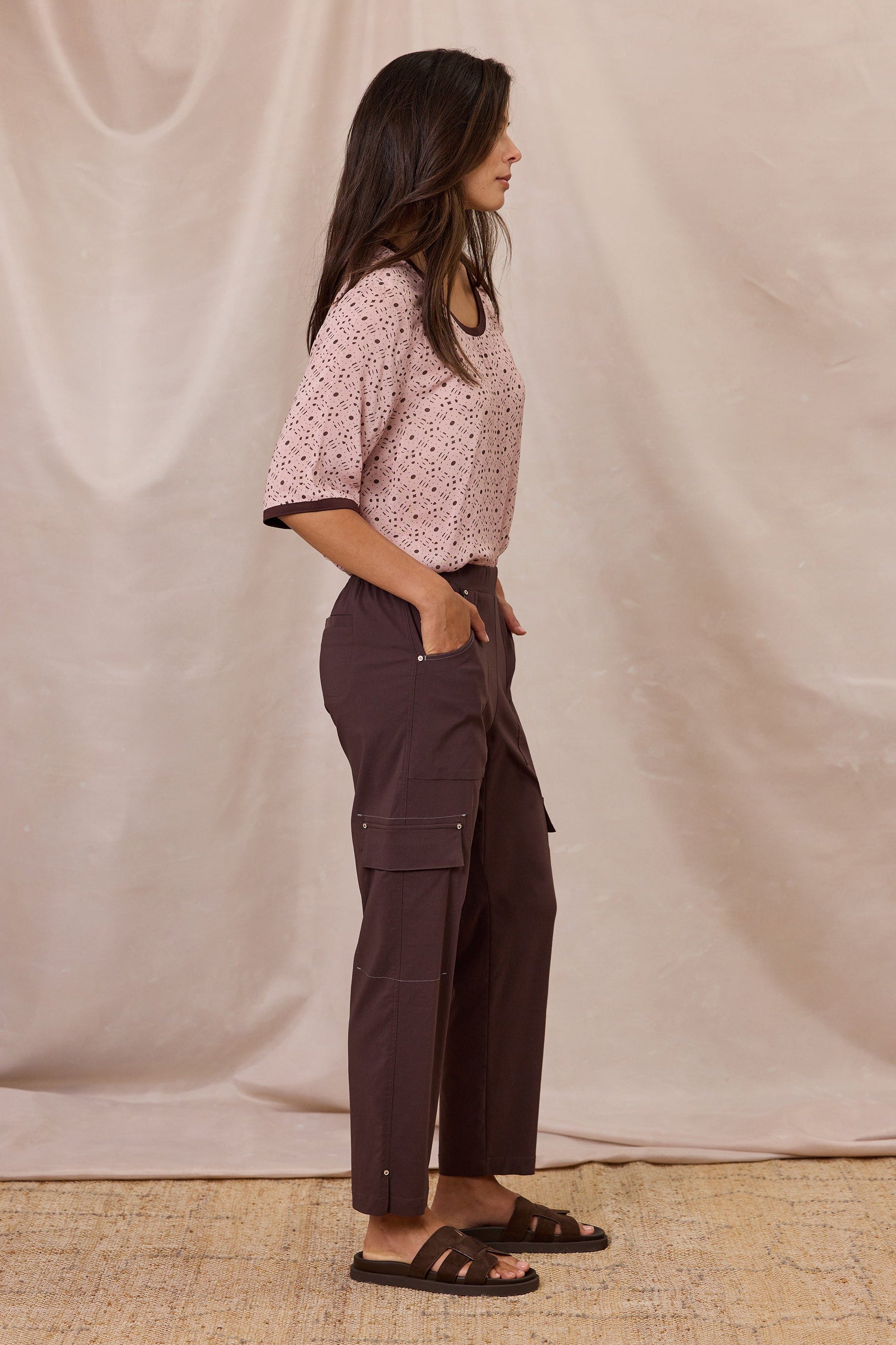 DESIGN NATION MARSHALL PANT - COCOA - THE VOGUE STORE