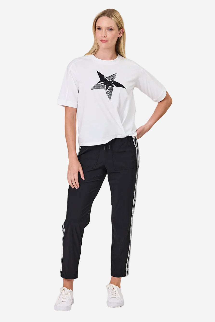 DUO PAIGE TEE - WHITE W/ STAR - THE VOGUE STORE