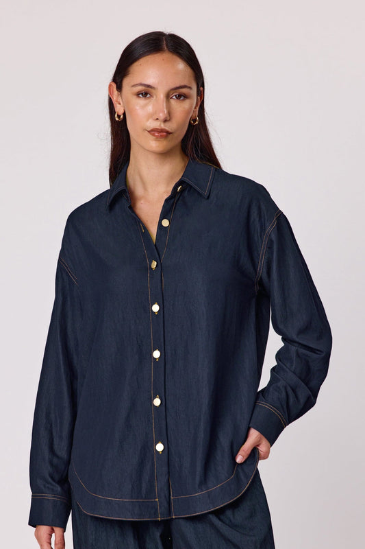 DUO PERCY SHIRT - INDIGO - THE VOGUE STORE