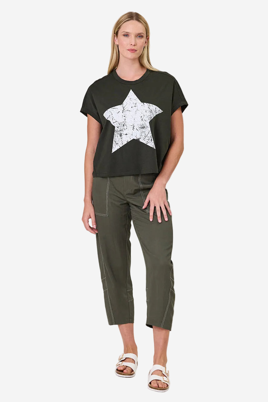 DUO MARGOT TEE - KHAKI - THE VOGUE STORE