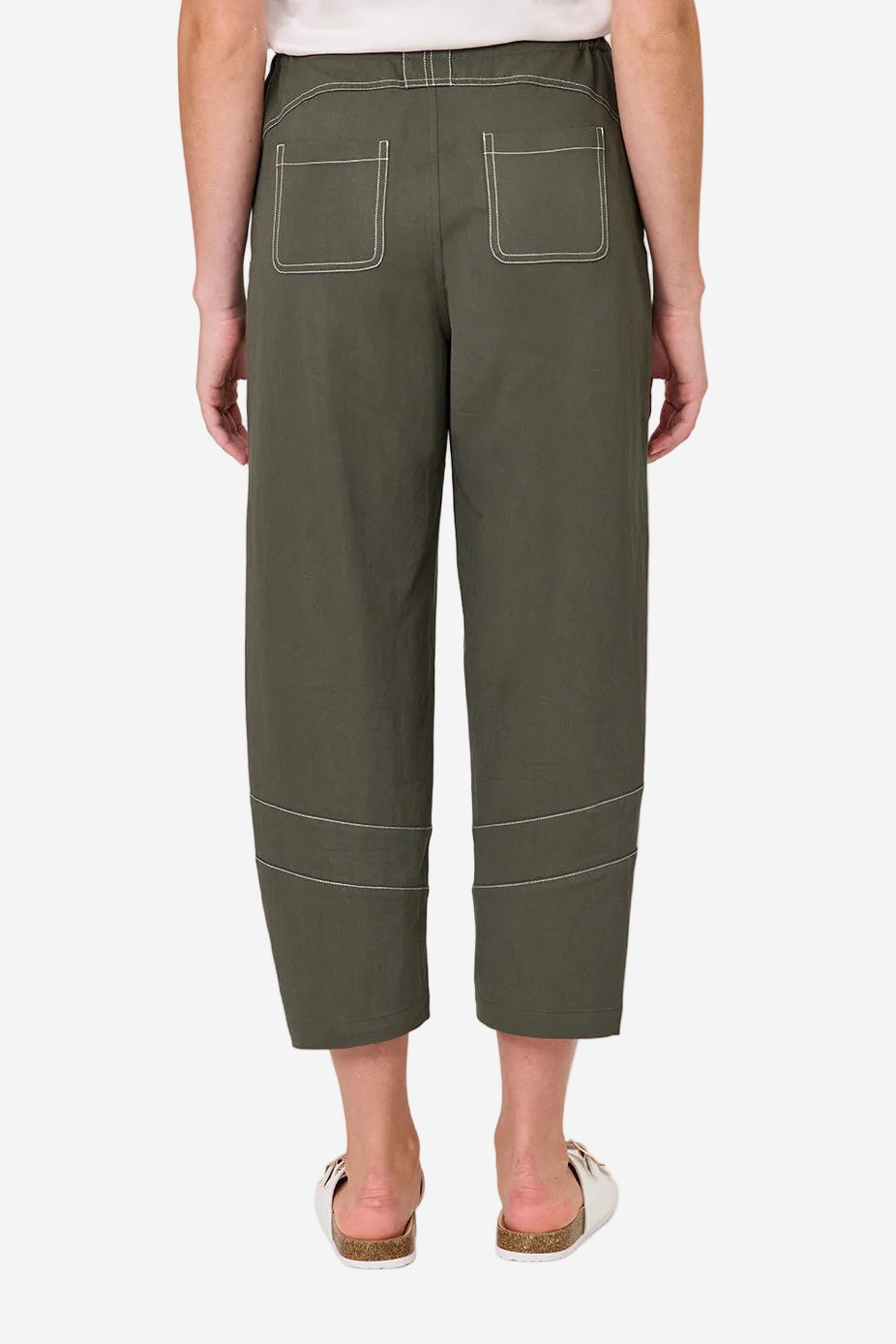 DUO DELTA BARREL LEG PANT - KHAKI - THE VOGUE STORE