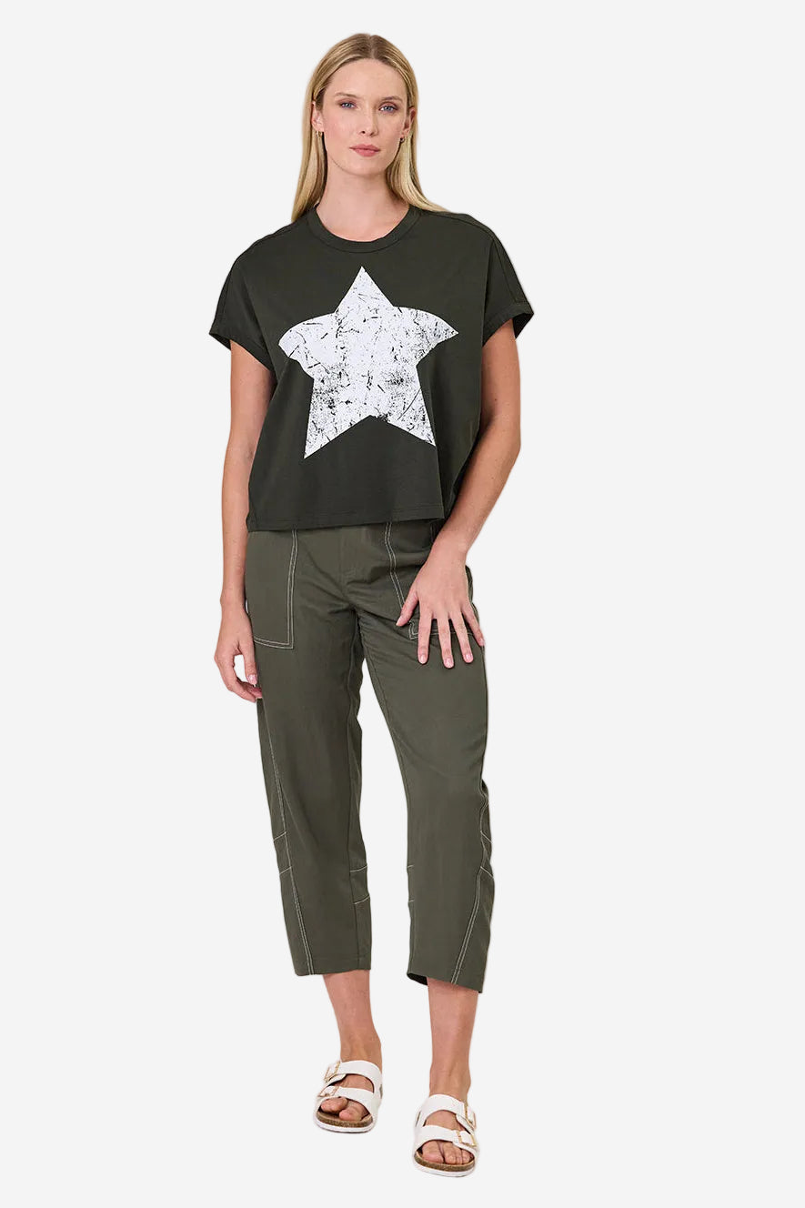 DUO DELTA BARREL LEG PANT - KHAKI - THE VOGUE STORE