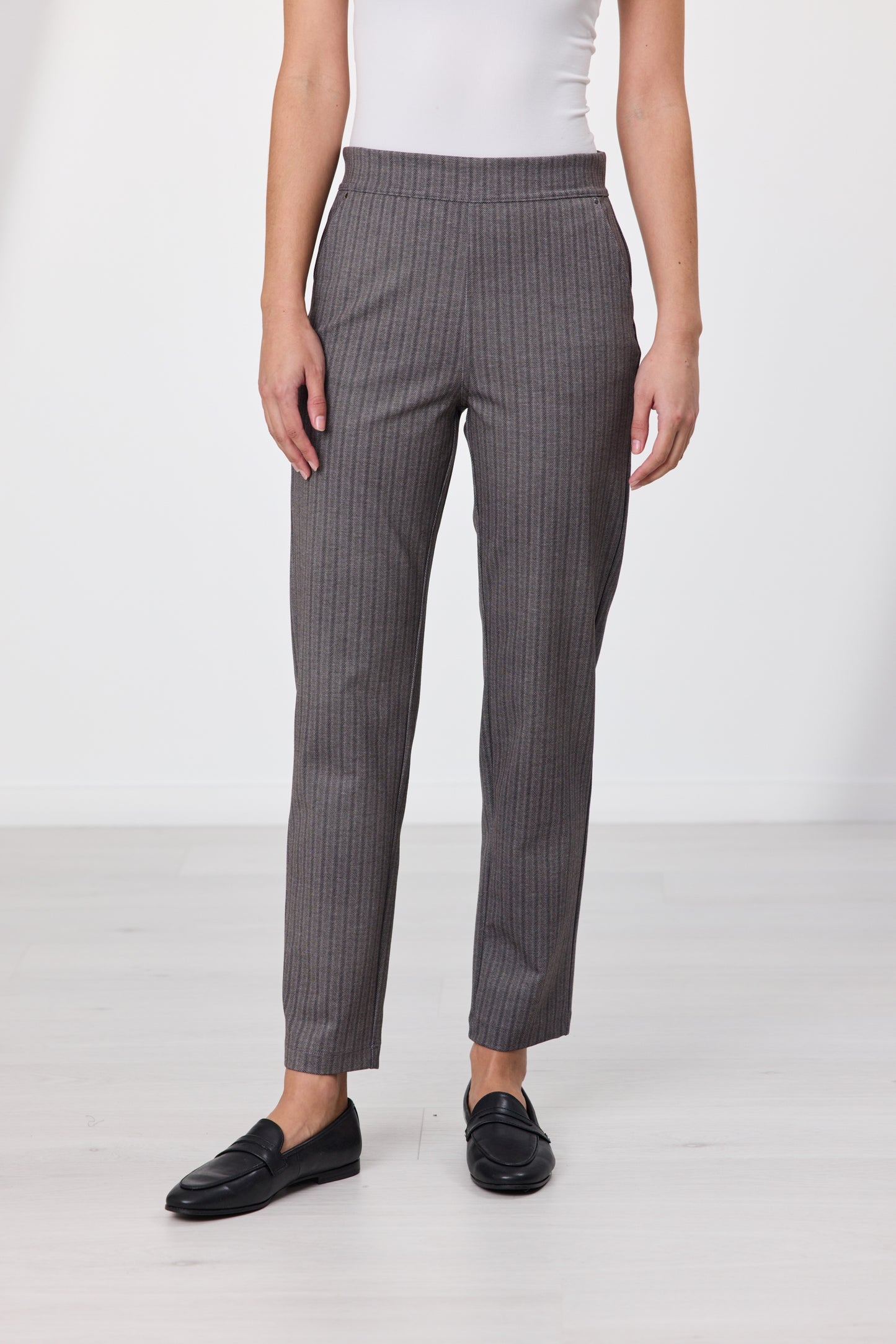 NEWPORT OWEN PONTI PANT - LATTE HERRINGBONE - THE VOGUE STORE