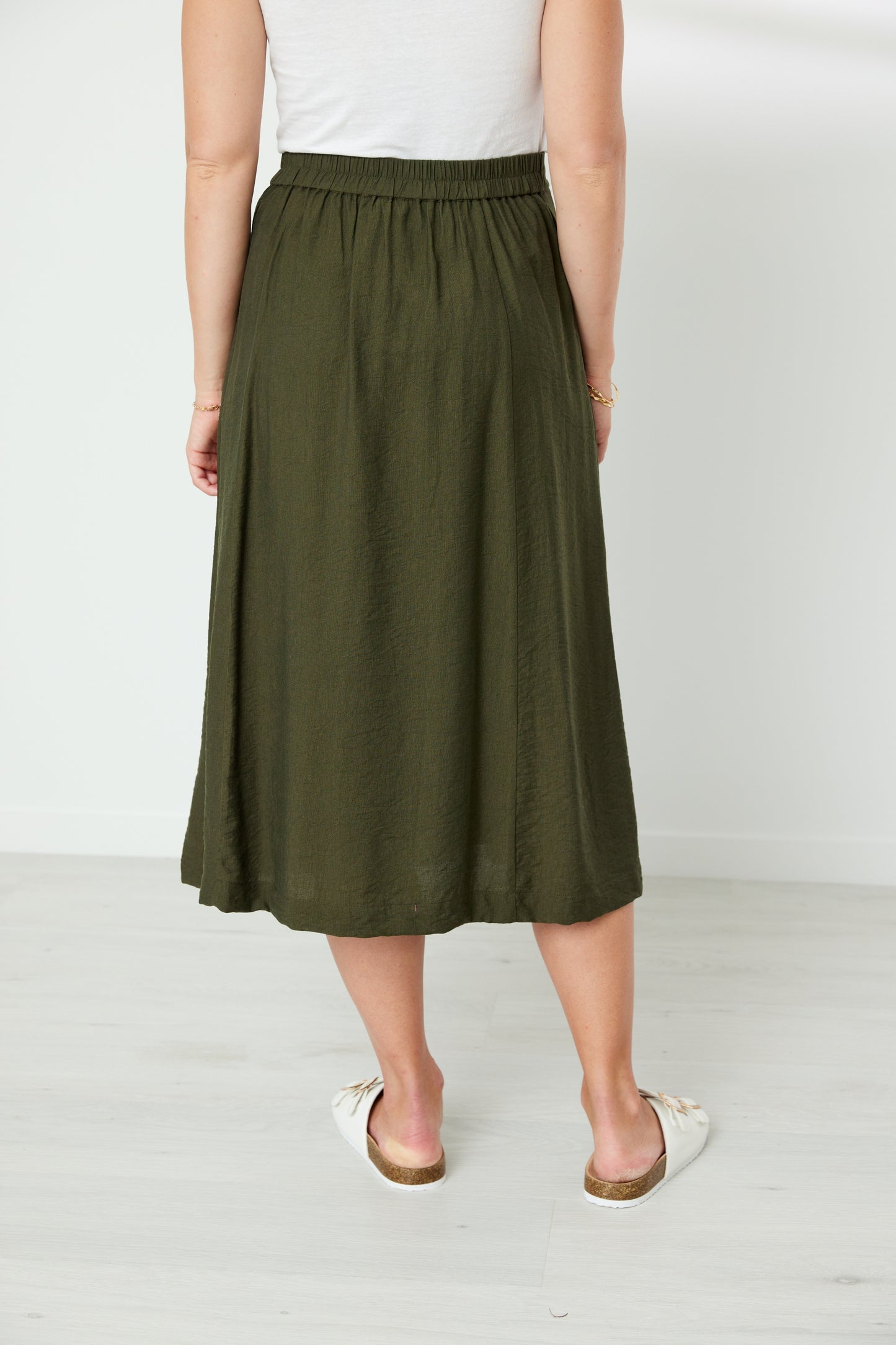 NEWPORT TRACE SKIRT - KHAKI - THE VOGUE STORE
