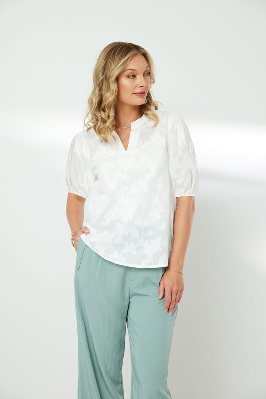 NEWPORT DAHLIA BLOUSE - IVORY - THE VOGUE STORE