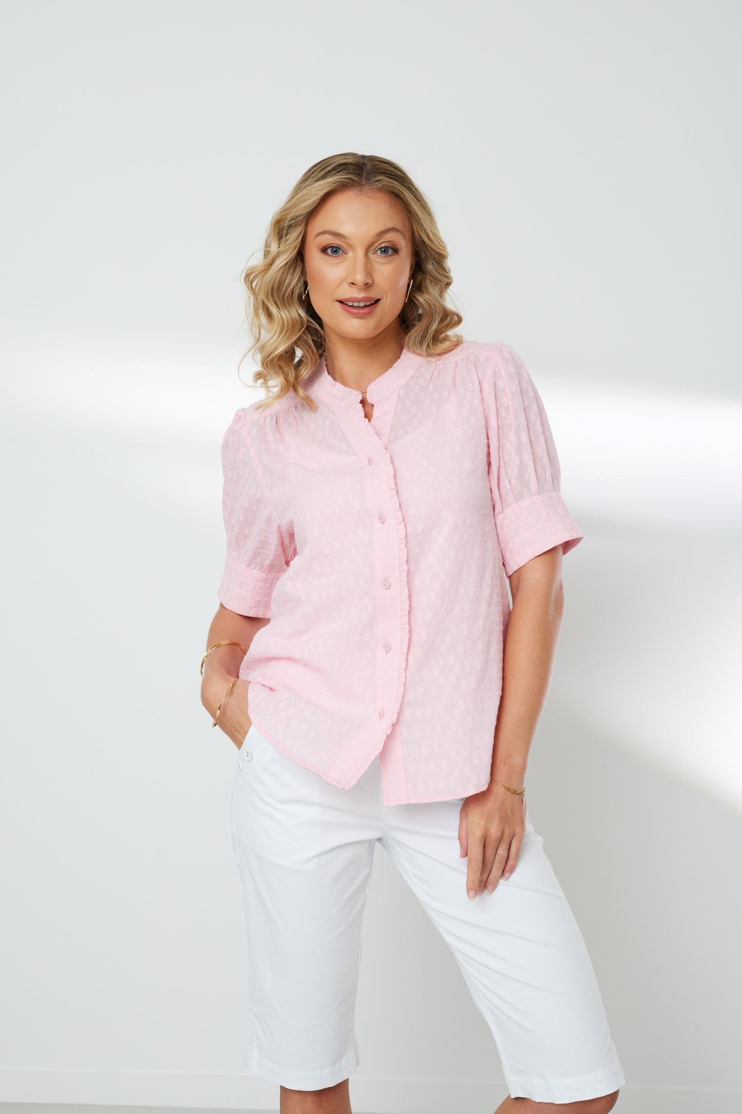 NEWPORT NATALIE BLOUSE - SOFT PINK - THE VOGUE STORE