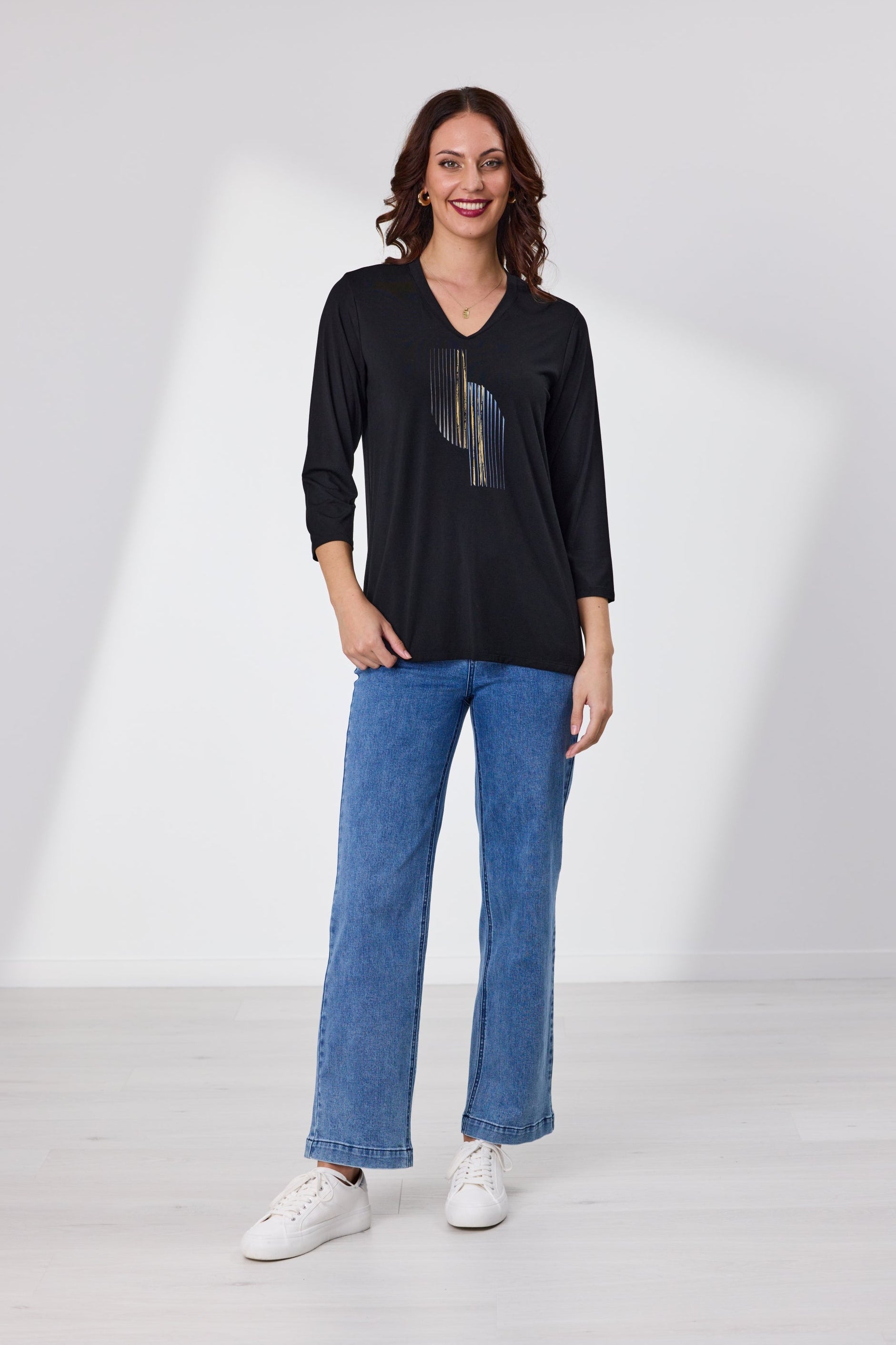 NEWPORT DEVON TOP - BLACK - THE VOGUE STORE