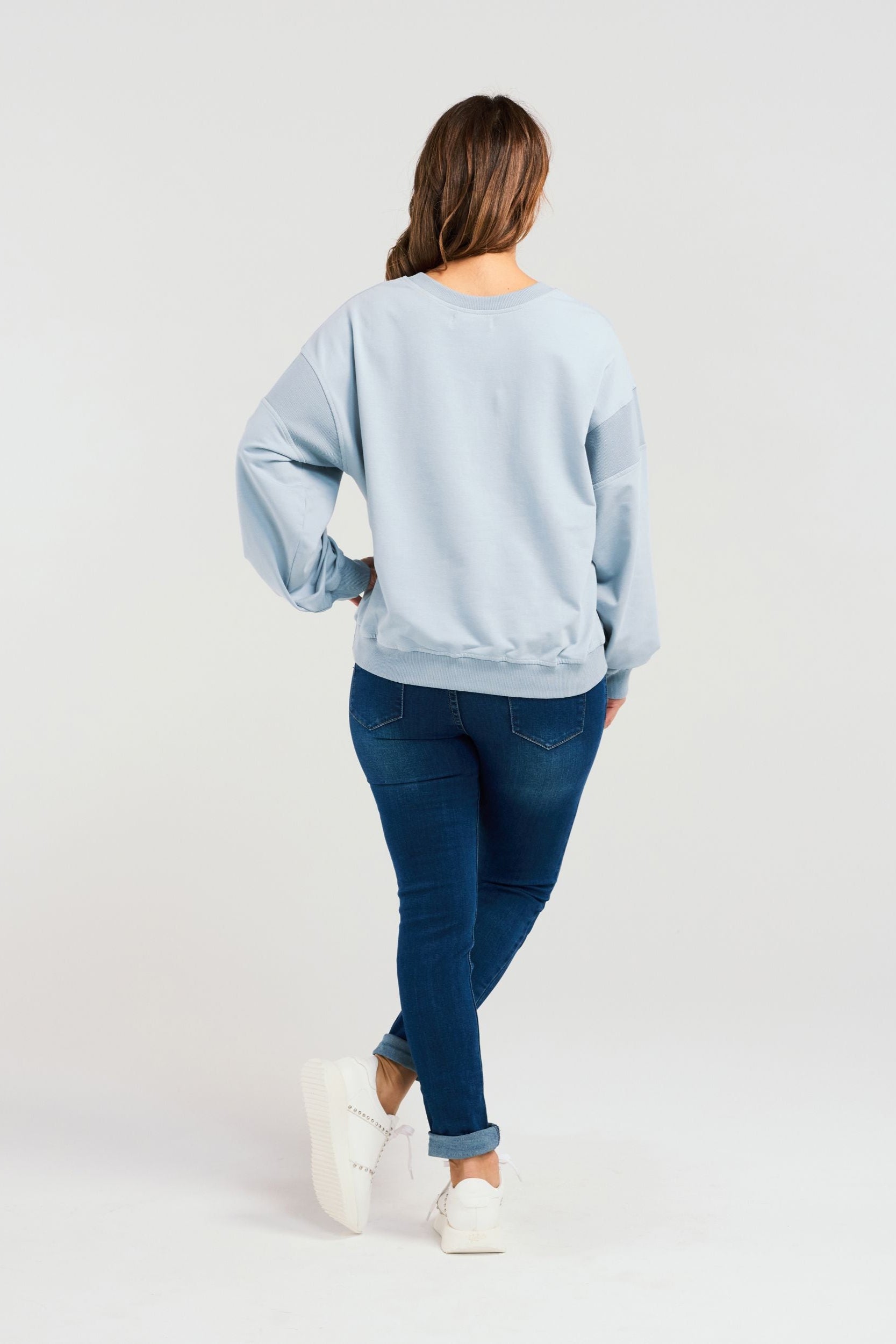 ZAFINA LIVIA SWEAT - PALE BLUE - THE VOGUE STORE 