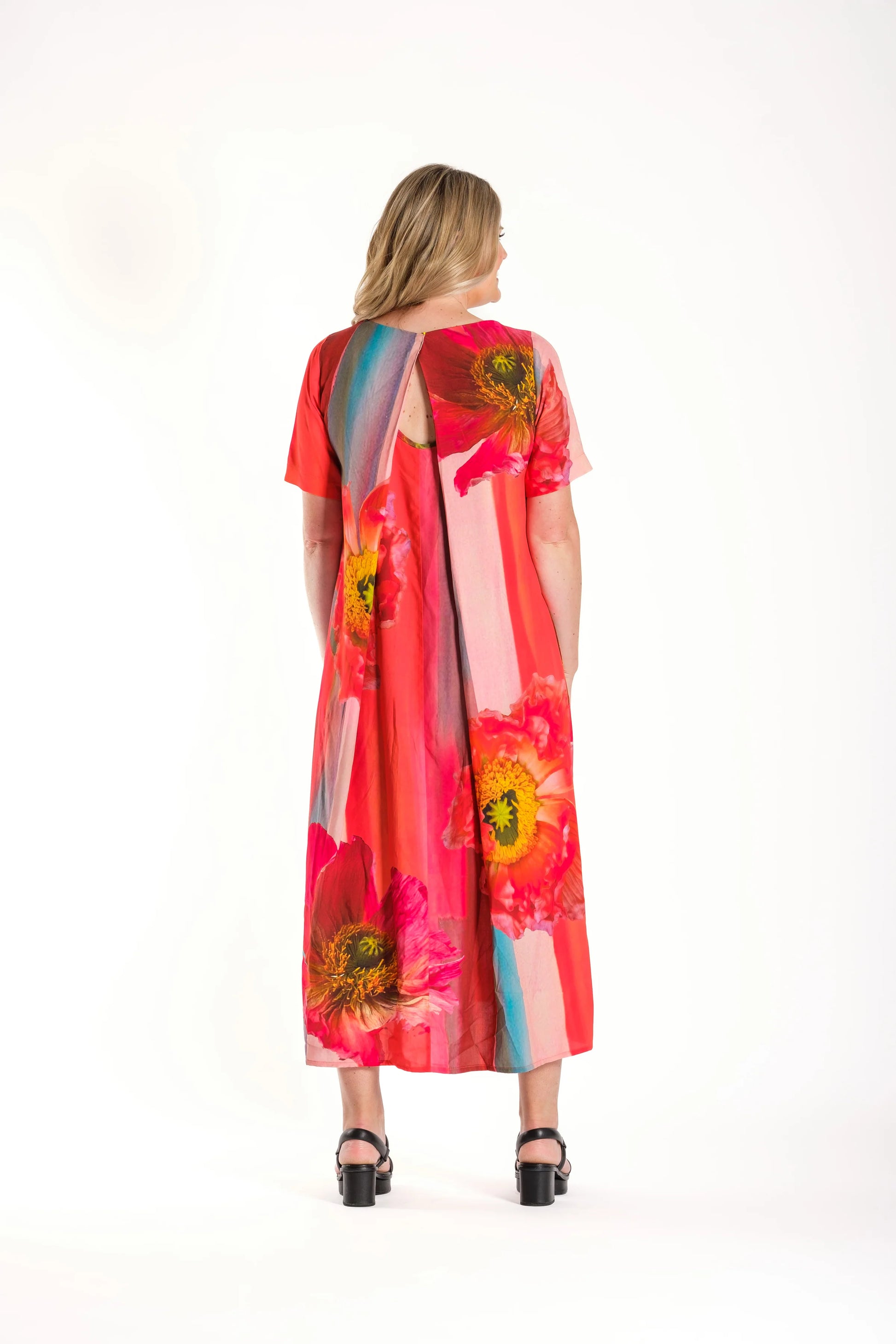 DEEANNE HOBBS MENAKA DRESS - VIBRANT POPPIES - THE VOGUE STORE