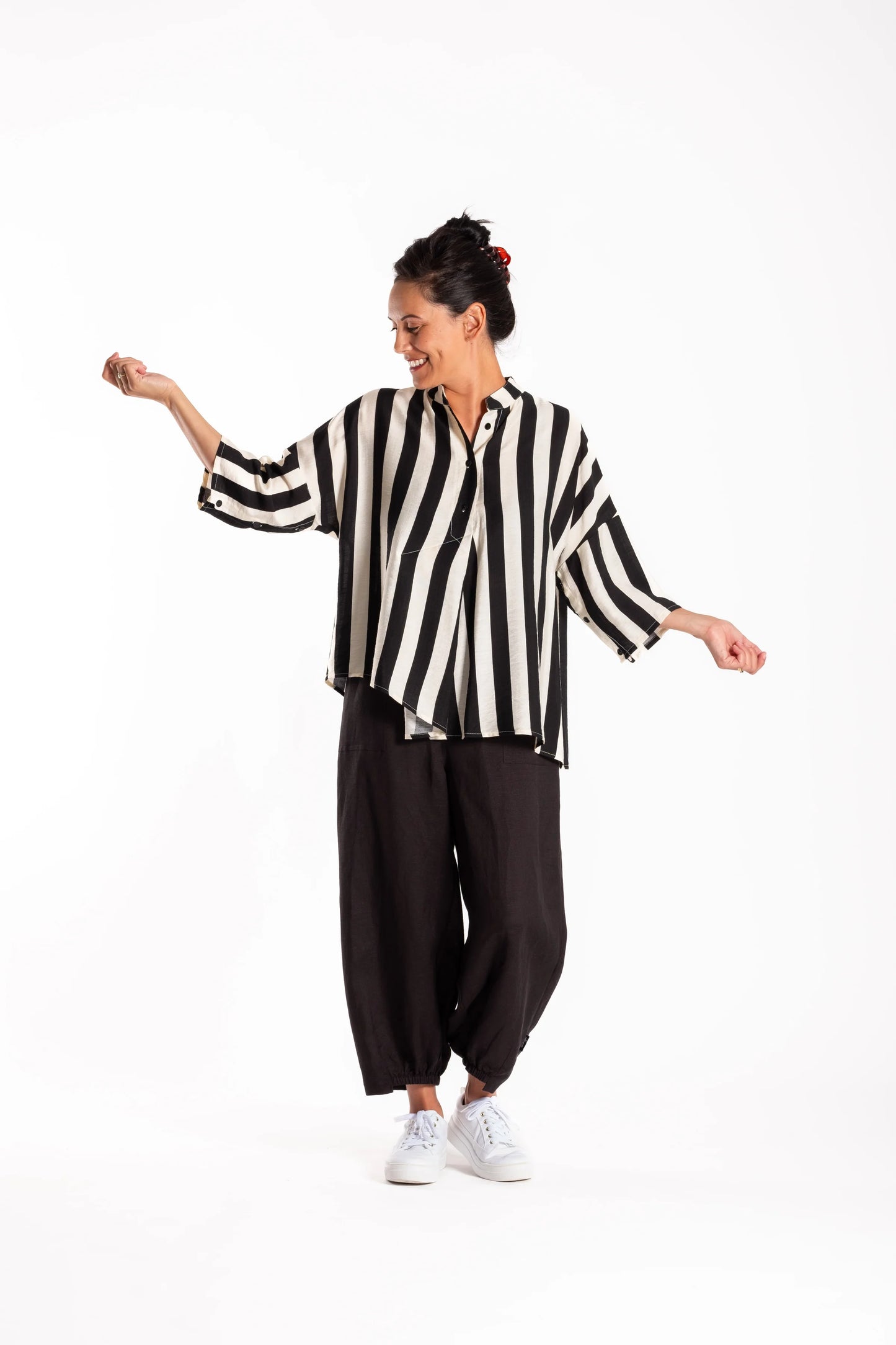 JELLICOE PHOENIX SHIRT - BLACK STRIPE - THE VOGUE STORE