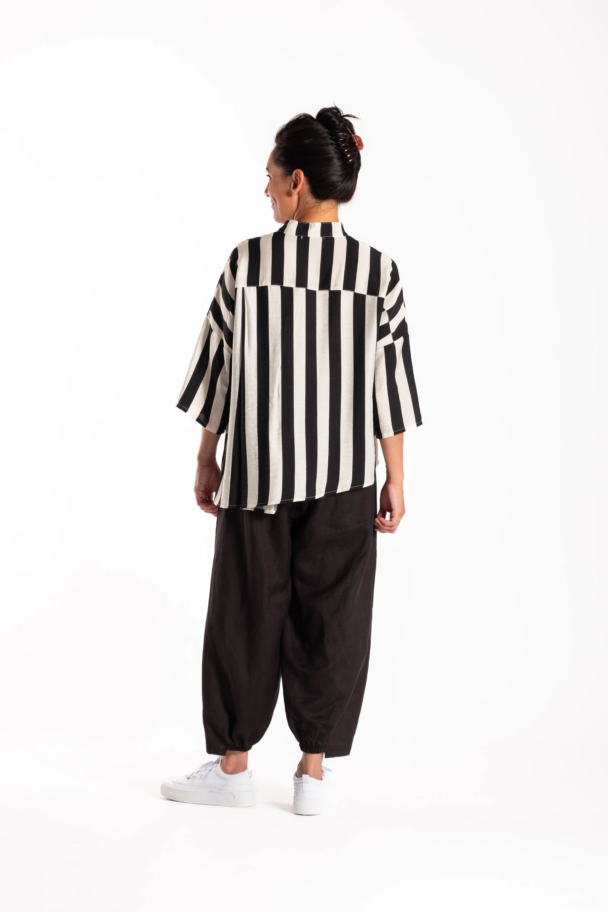 JELLICOE PHOENIX SHIRT - BLACK STRIPE - THE VOGUE STORE