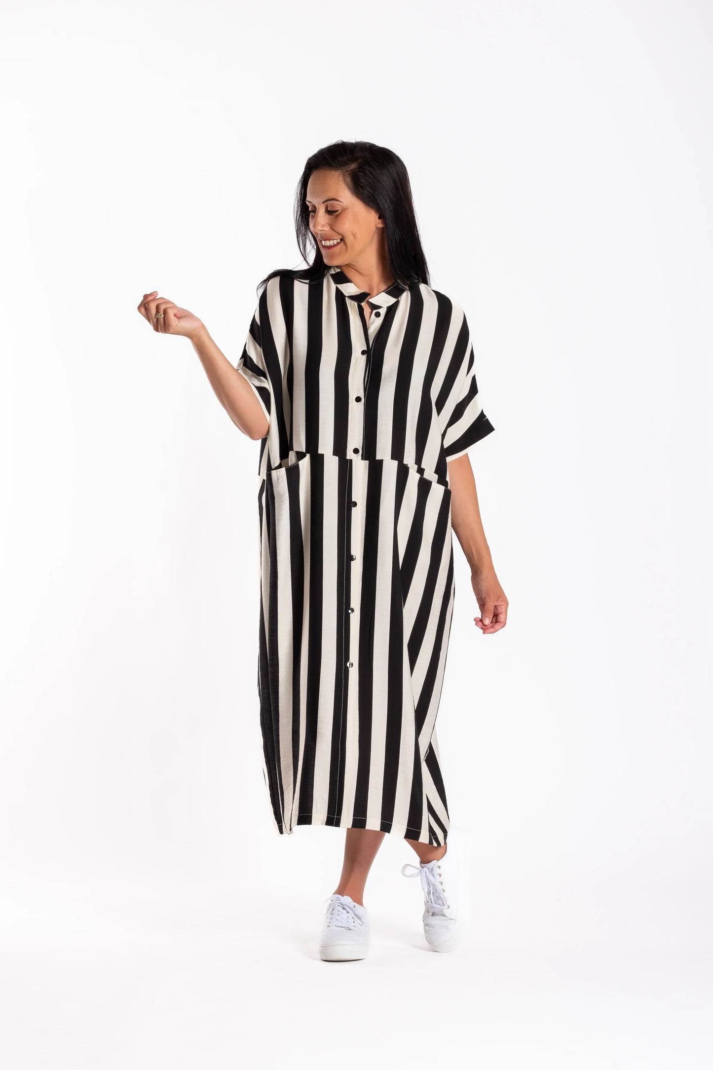 JELLICOE JAYDE DRESS - BLACK STRIPE - THE VOGUE STORE