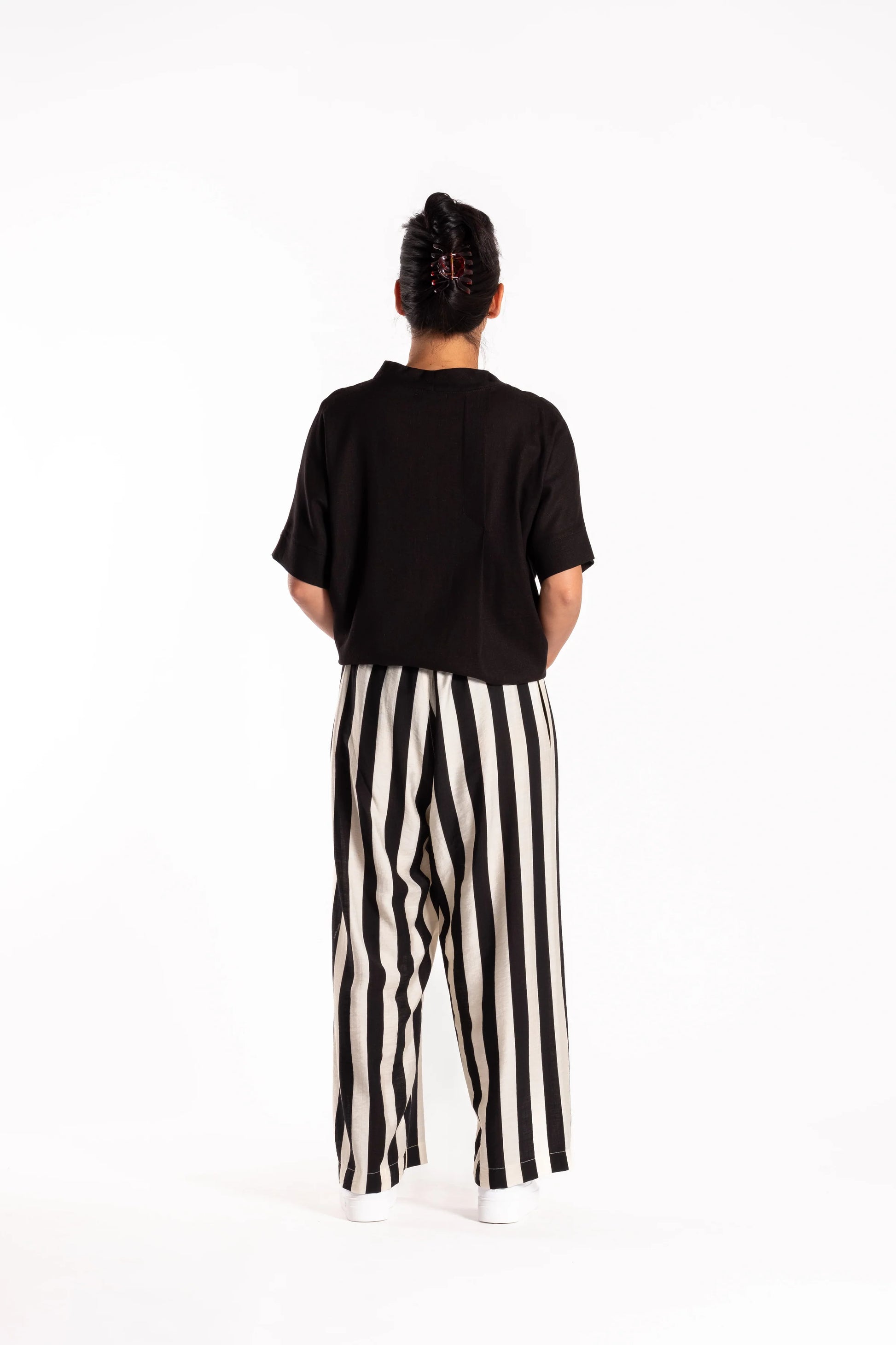JELLICOE WIDE LEG PANTS - BLACK STRIPE - THE VOGUE STORE