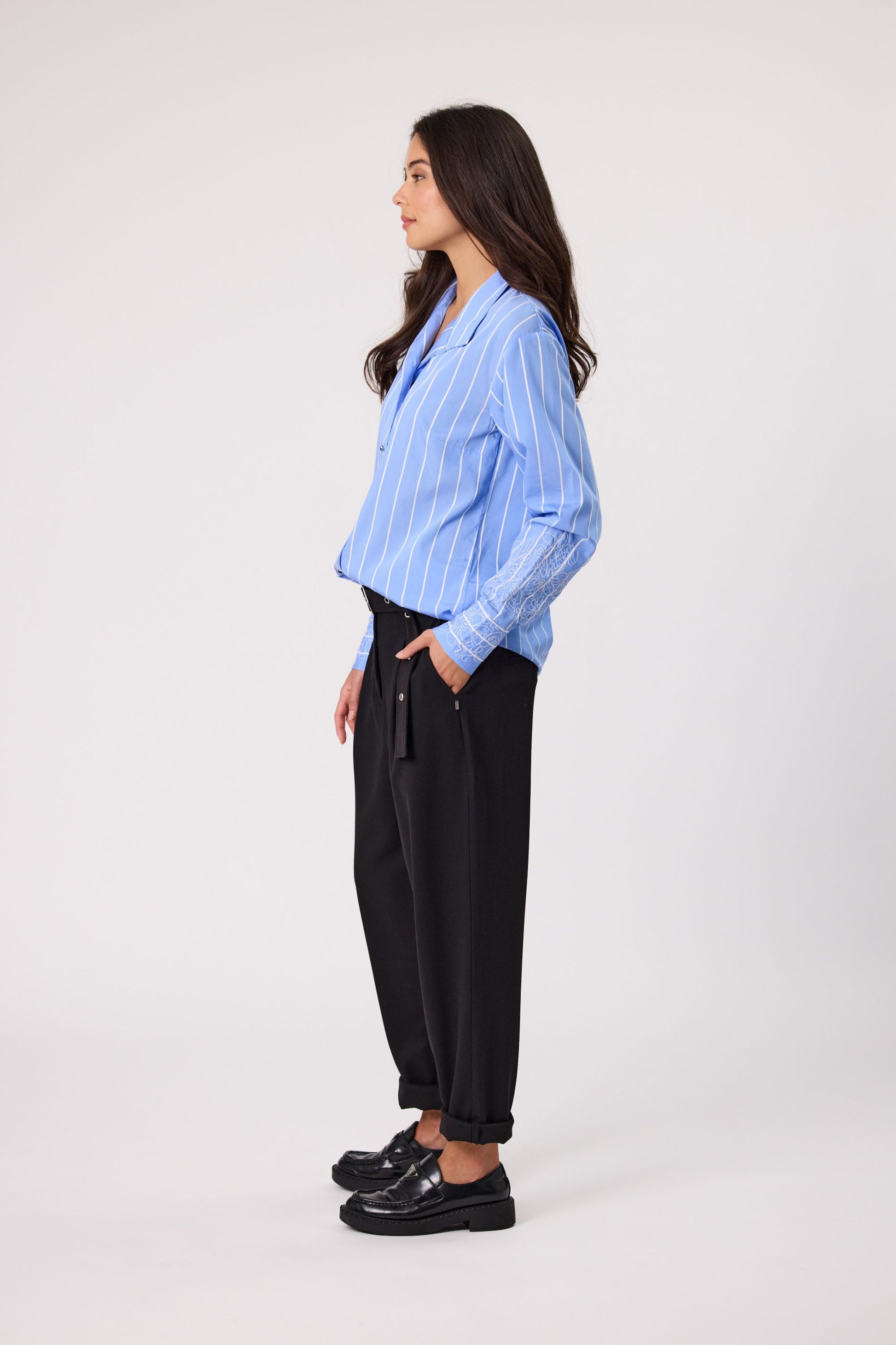 DESIGN NATION MUSE SHIRT - CHAMBRAY - THE VOGUE STORE
