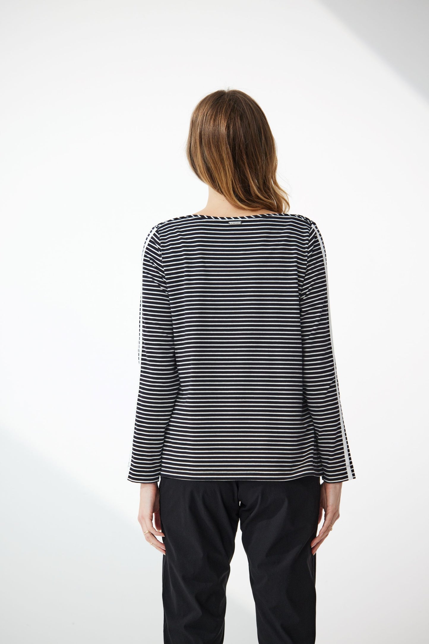 NEWPORT MONICA STRIPE TOP - BLACK/WHITE STRIPE - THE VOGUE STORE