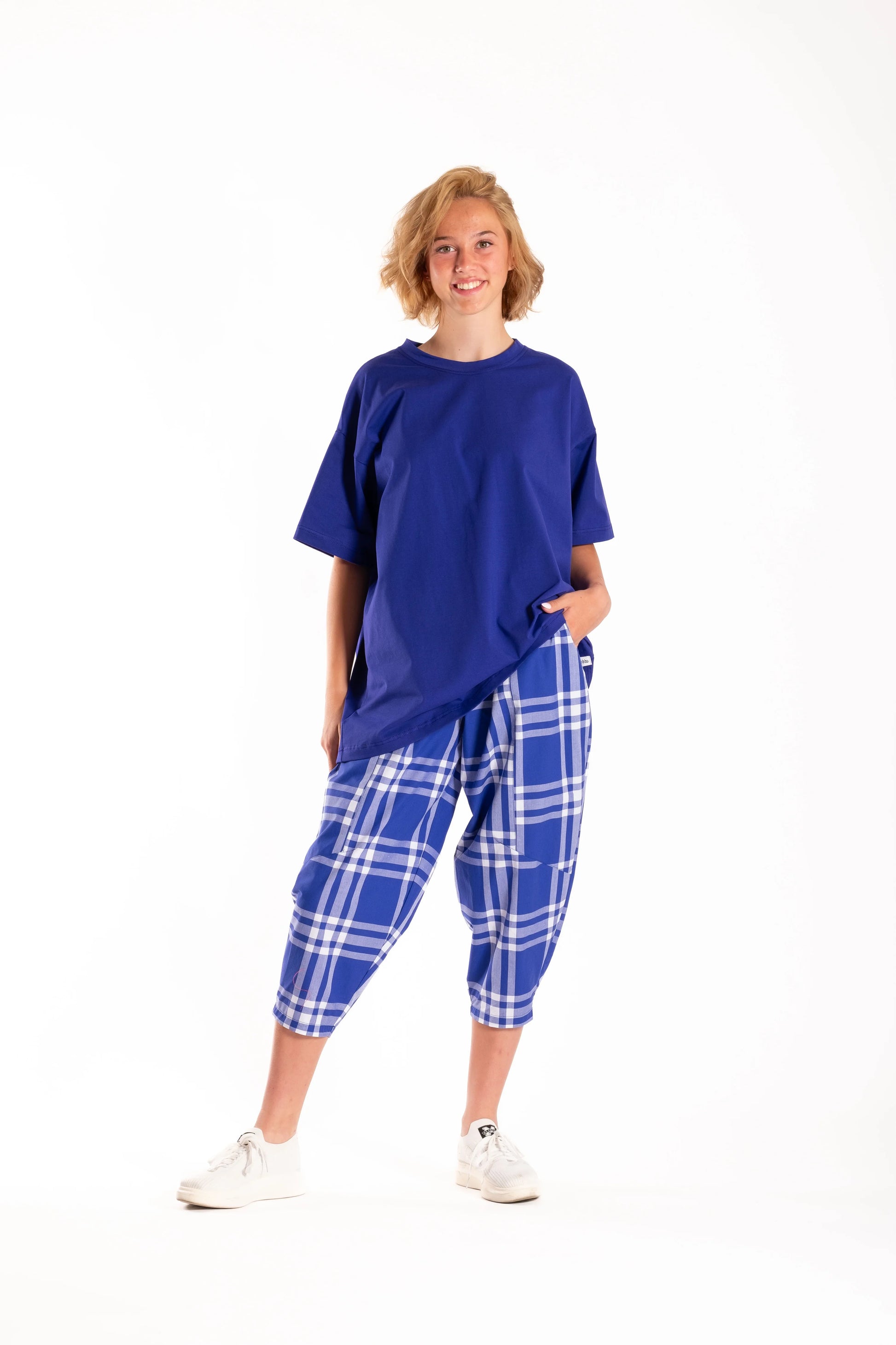 DEEANNE HOBBS OVERSIZED BOX TEE - INDIGO - THE VOGUE STORE