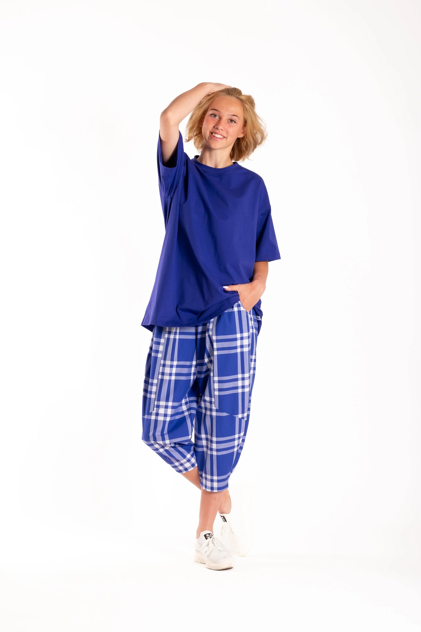 DEEANNE HOBBS OVERSIZED BOX TEE - INDIGO - THE VOGUE STORE