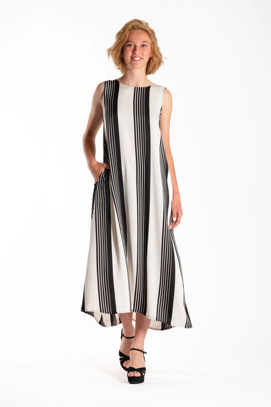 DEEANNE HOBBS TASMIN DRESS - DIVIDED STRIPES - THE VOGUE STORE