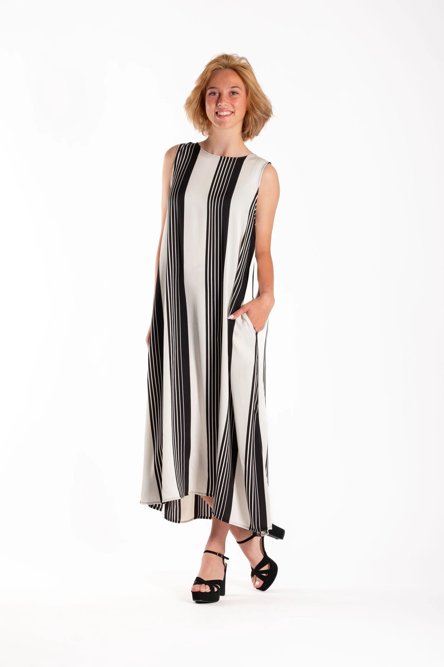 DEEANNE HOBBS TASMIN DRESS - DIVIDED STRIPES - THE VOGUE STORE