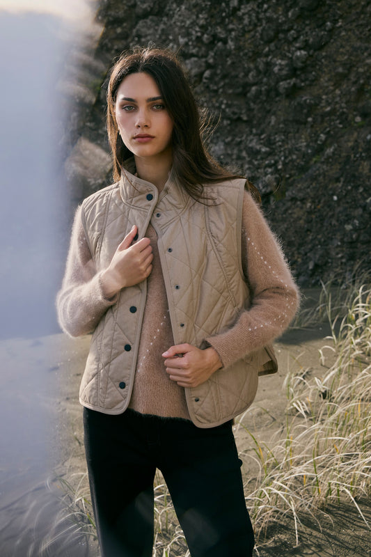 LANIA BOLT VEST - SANDSTONE - THE VOGUE STORE