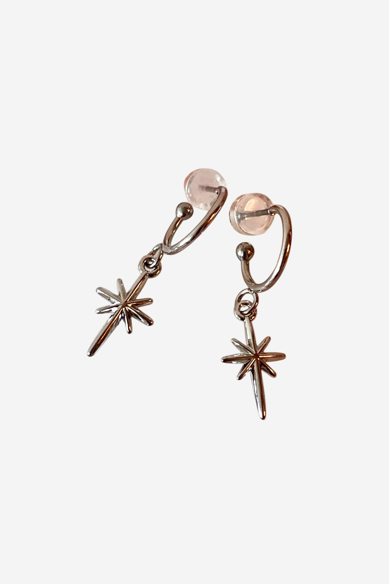 PENNY FOGGO LONG STAR HALF HOOPS PLATINUM - THE VOGUE STORE