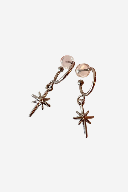 PENNY FOGGO LONG STAR HALF HOOPS PLATINUM - THE VOGUE STORE