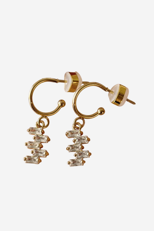 PENNY FOGGO ZIGGY ZAGGY BLINGY HALF HOOPS - THE VOGUE STORE