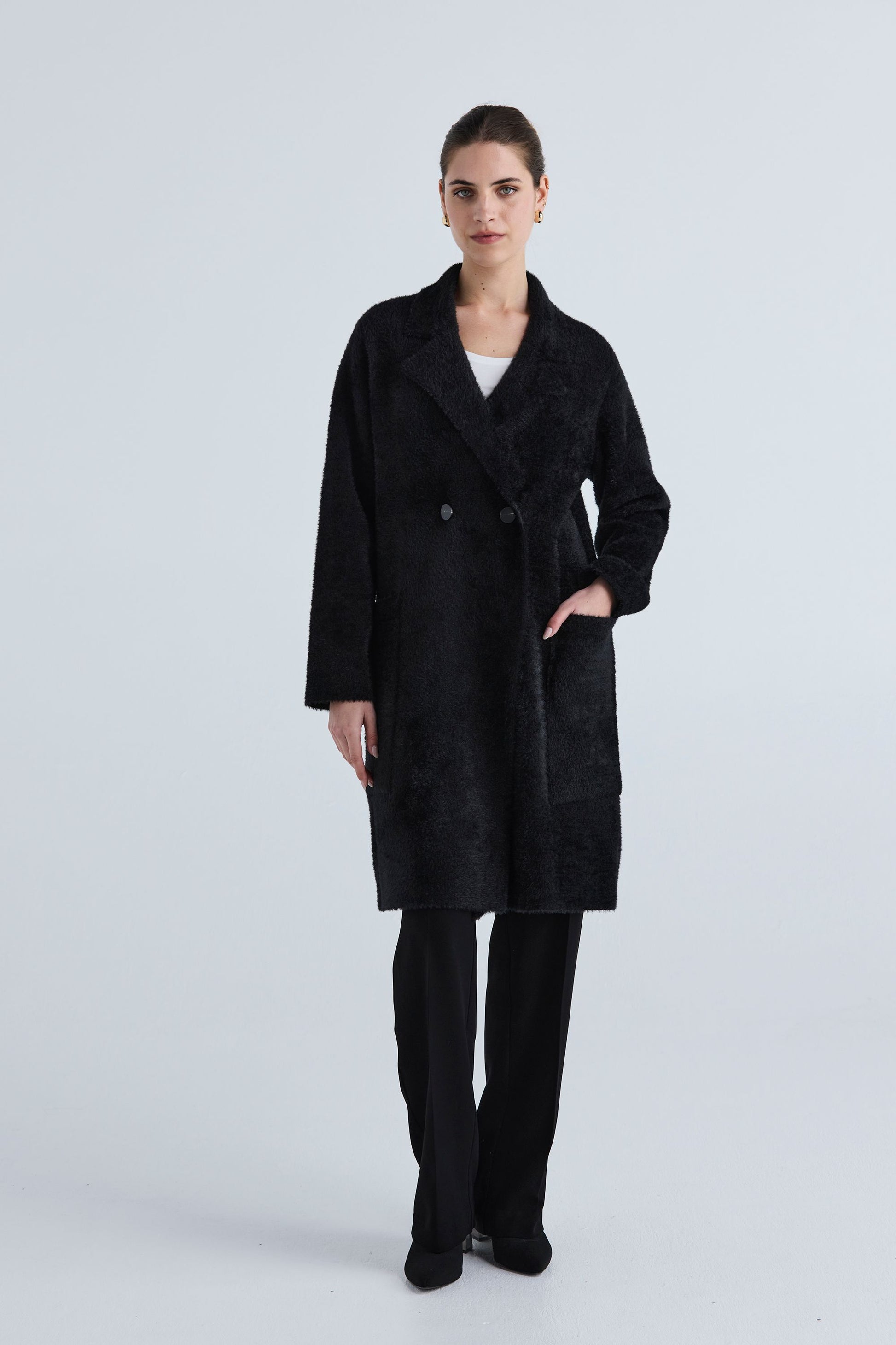 LANIA RIVER COAT - BLACK - THE VOGUE STORE