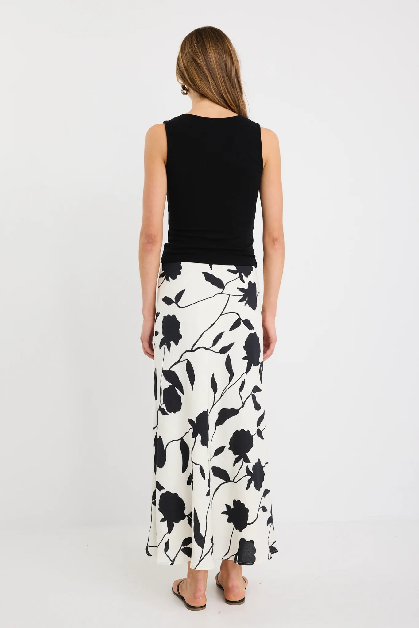 STORIES BE TOLD PRODIGY IVORY FLORAL BIAS CUT MIDI SKIRT - THE VOGUE STORE