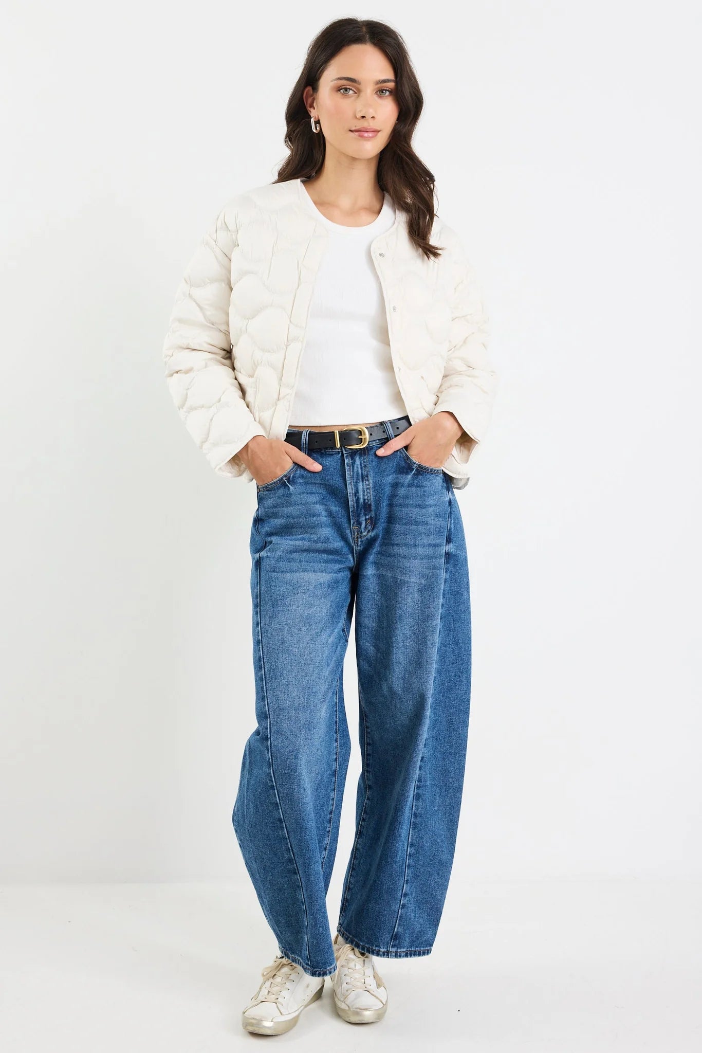 BY ROSA PREMIUM PUTTY DOWN FILLED QUILTED JACKET - THE VOGUE STORE