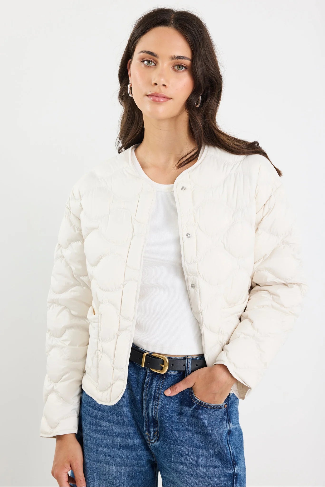 BY ROSA PREMIUM PUTTY DOWN FILLED QUILTED JACKET - THE VOGUE STORE