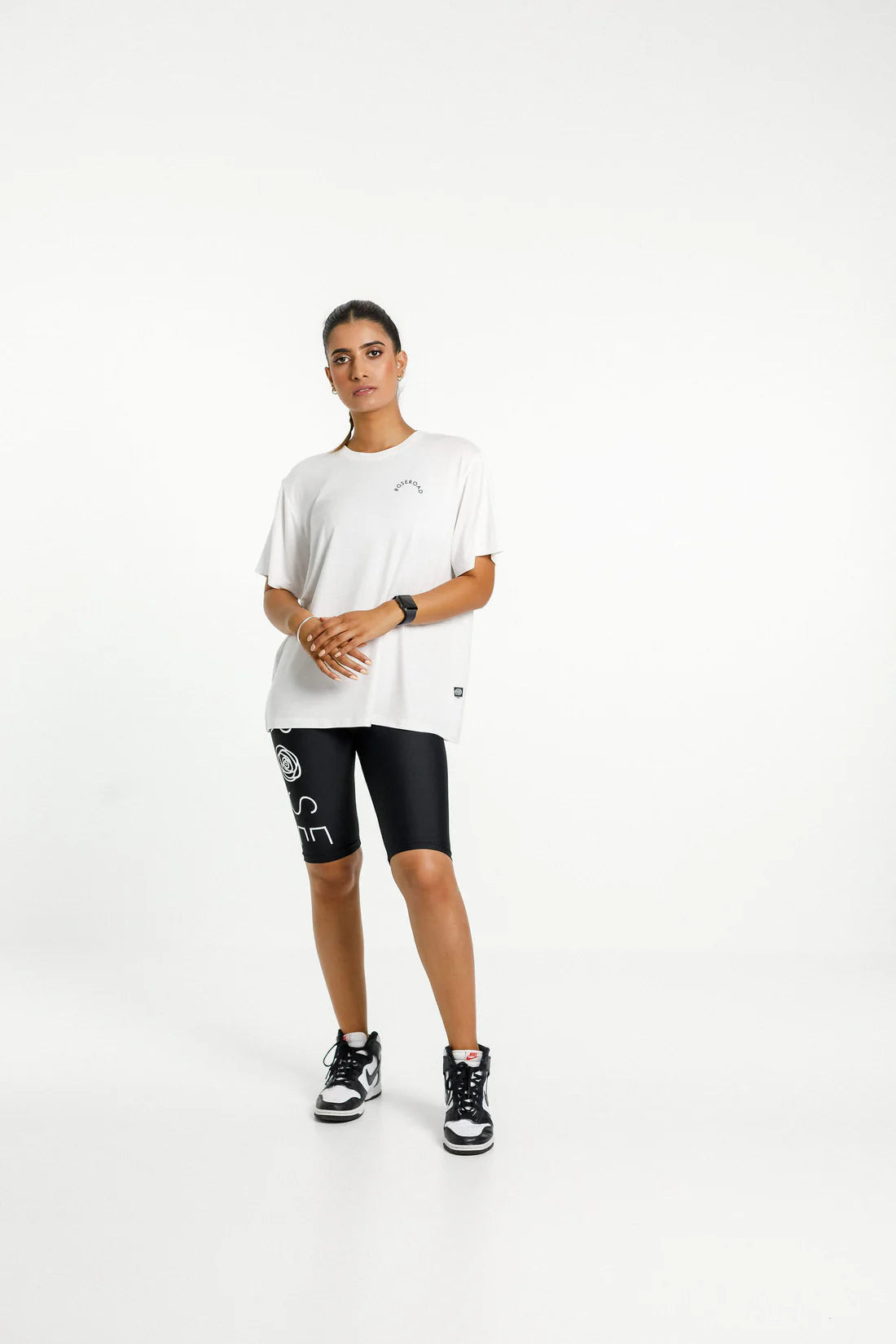 ROSE ROAD TOPHER TEE - WHITE W ROSE ROAD ARCH PRINT - THE VOGUE STORE