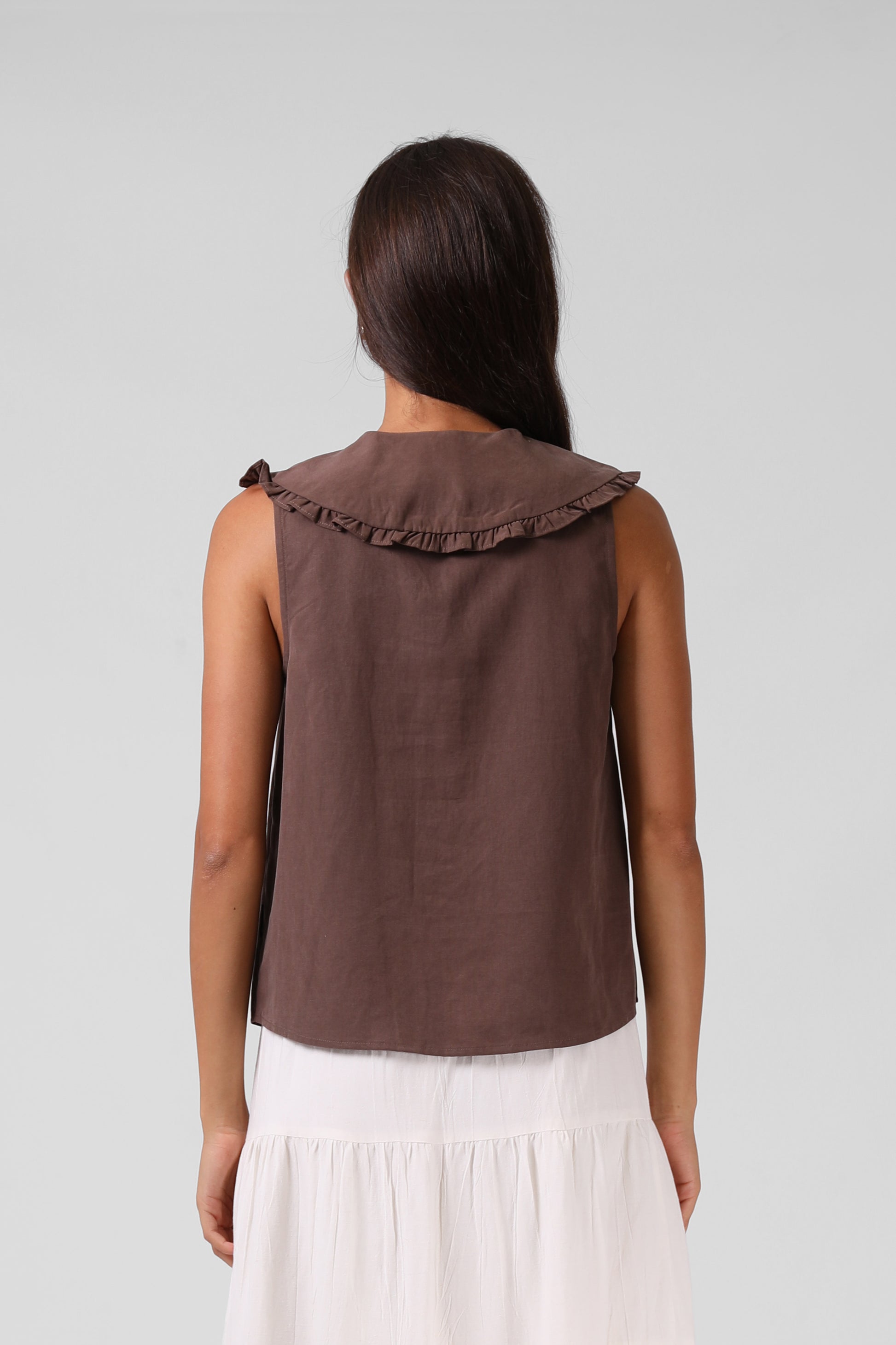 RPM ADDISON BLOUSE - CHOCOLATE - THE VOGUE STORE