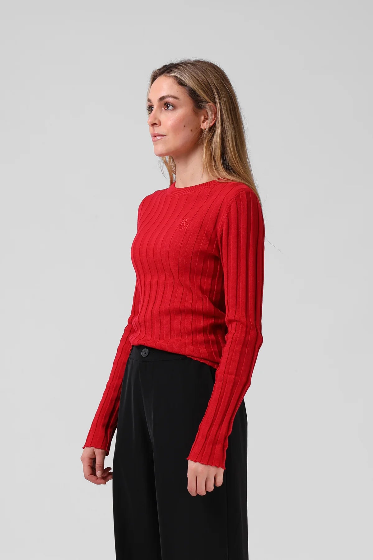 RPM KNITTED L/S - RED - THE VOGUE STORE