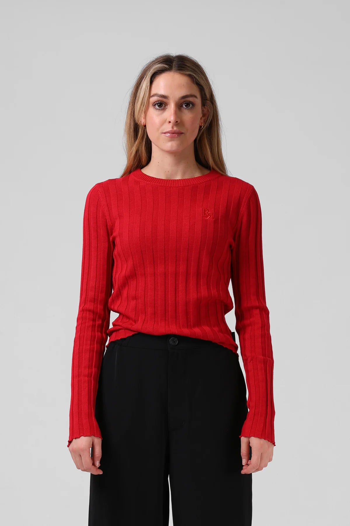 RPM KNITTED L/S - RED - THE VOGUE STORE