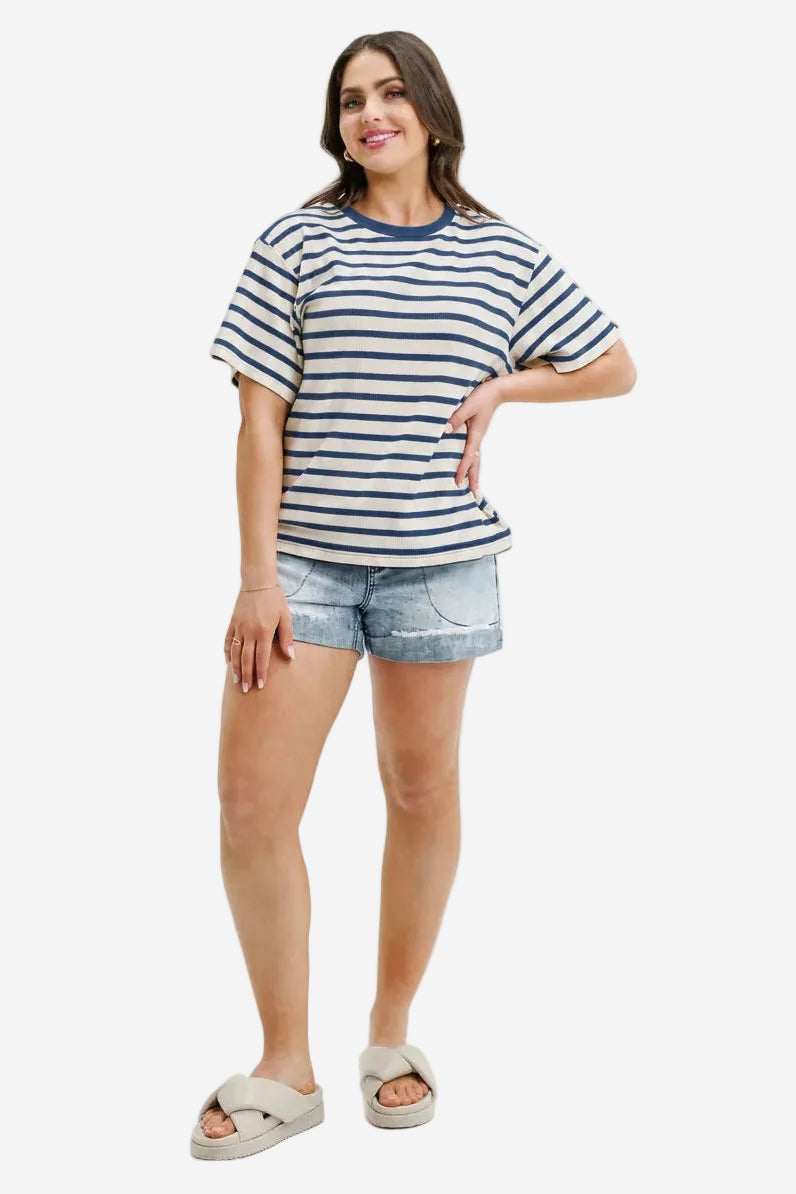 HOMELEE RONY TEE - OFF DUTY STRIPES - THE VOGUE STORE