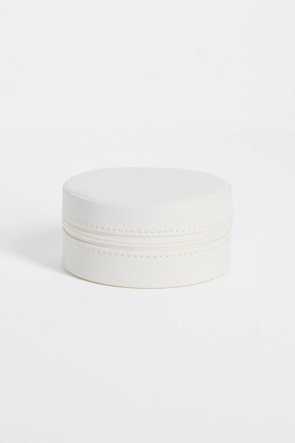 HUMBLE + HEART ROUND WHITE JEWELLERY TRAVEL CASE - THE VOGUE STORE