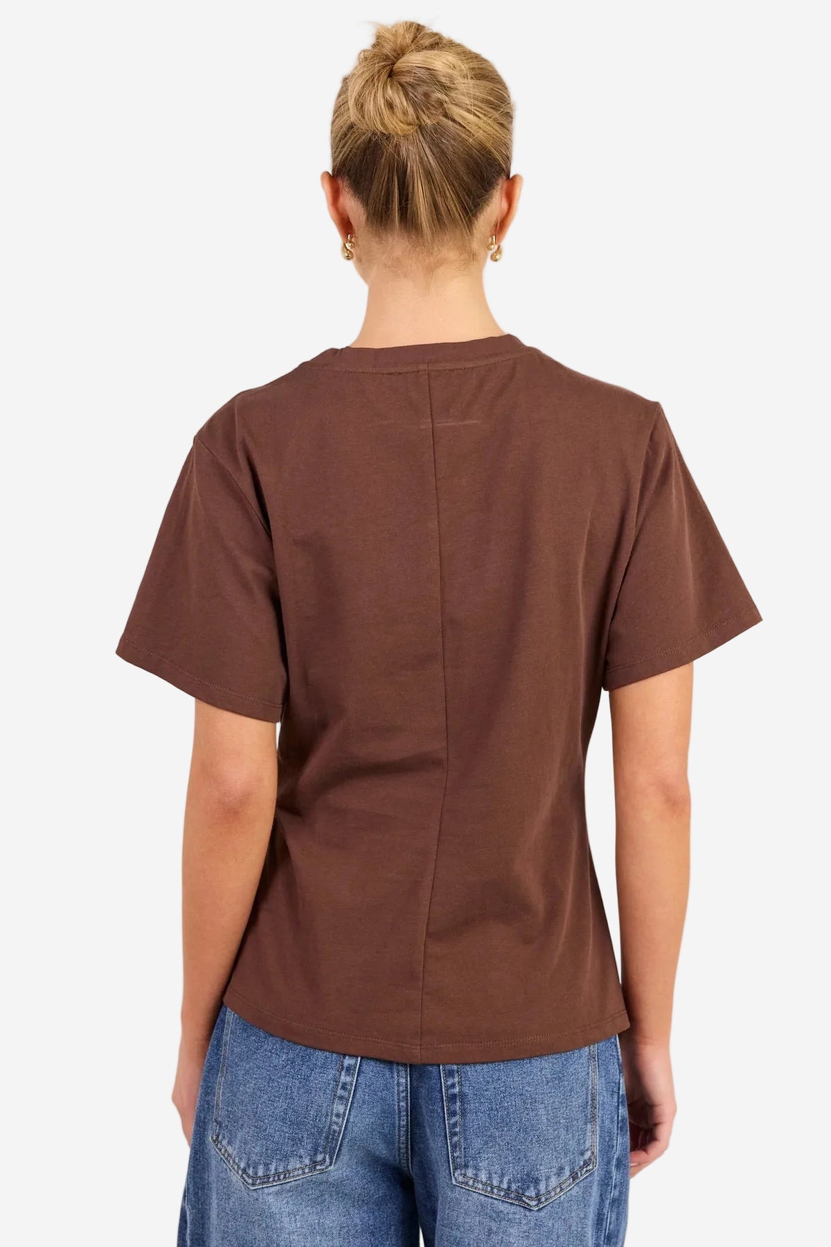 IVY + JACK RUPTURE CHOCOLATE SPLIT DETAIL TEE - THE VOGUE STORE