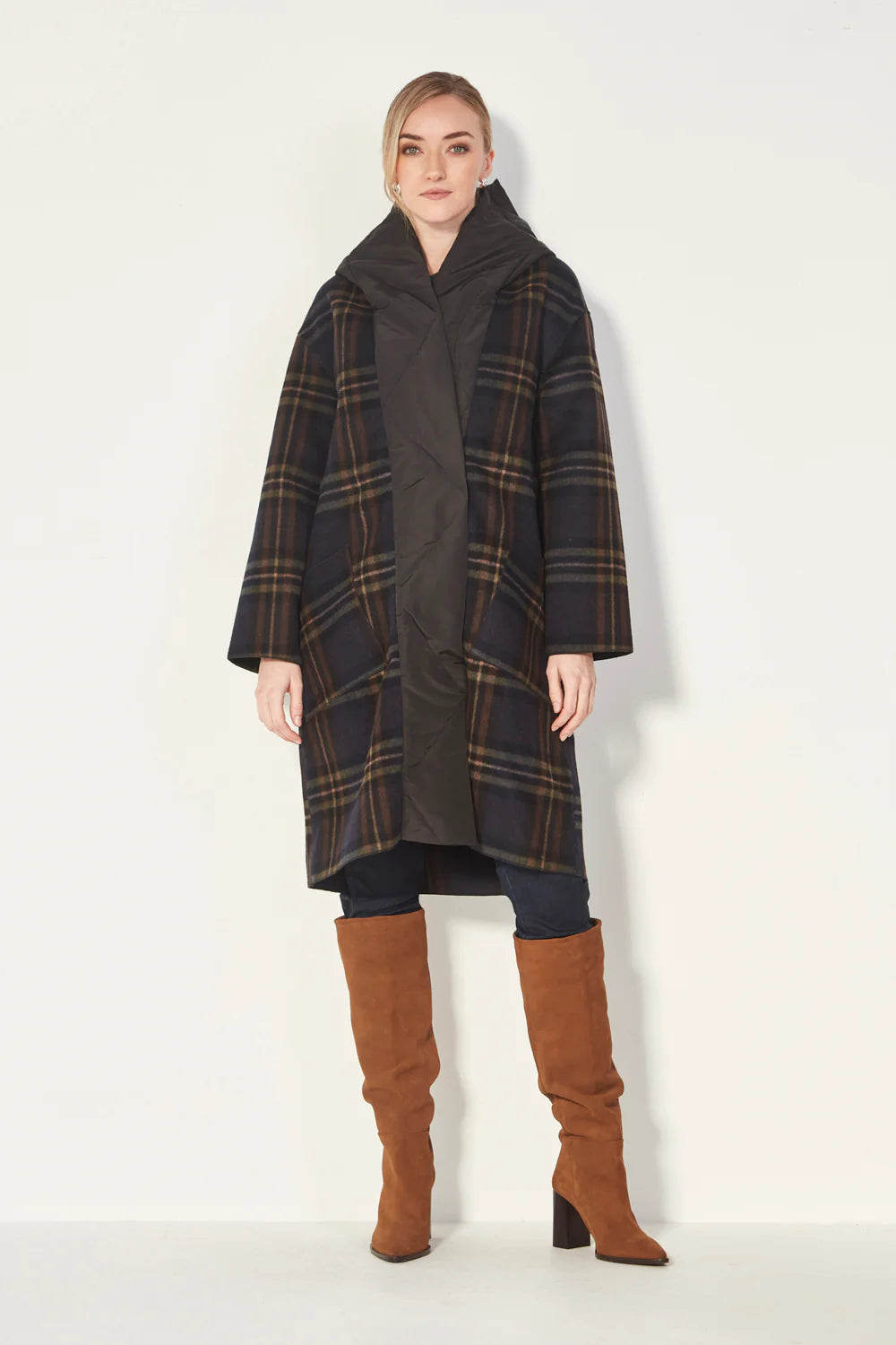 VERGE RUSH COAT - CHECK - THE VOGUE STORE