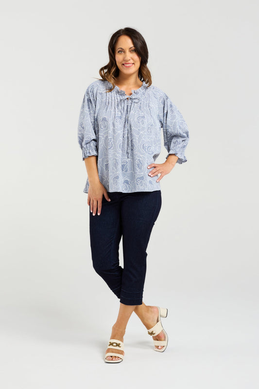 SEDUCE CLAIRE TOP - PETAL PLAID - THE VOGUE STORE