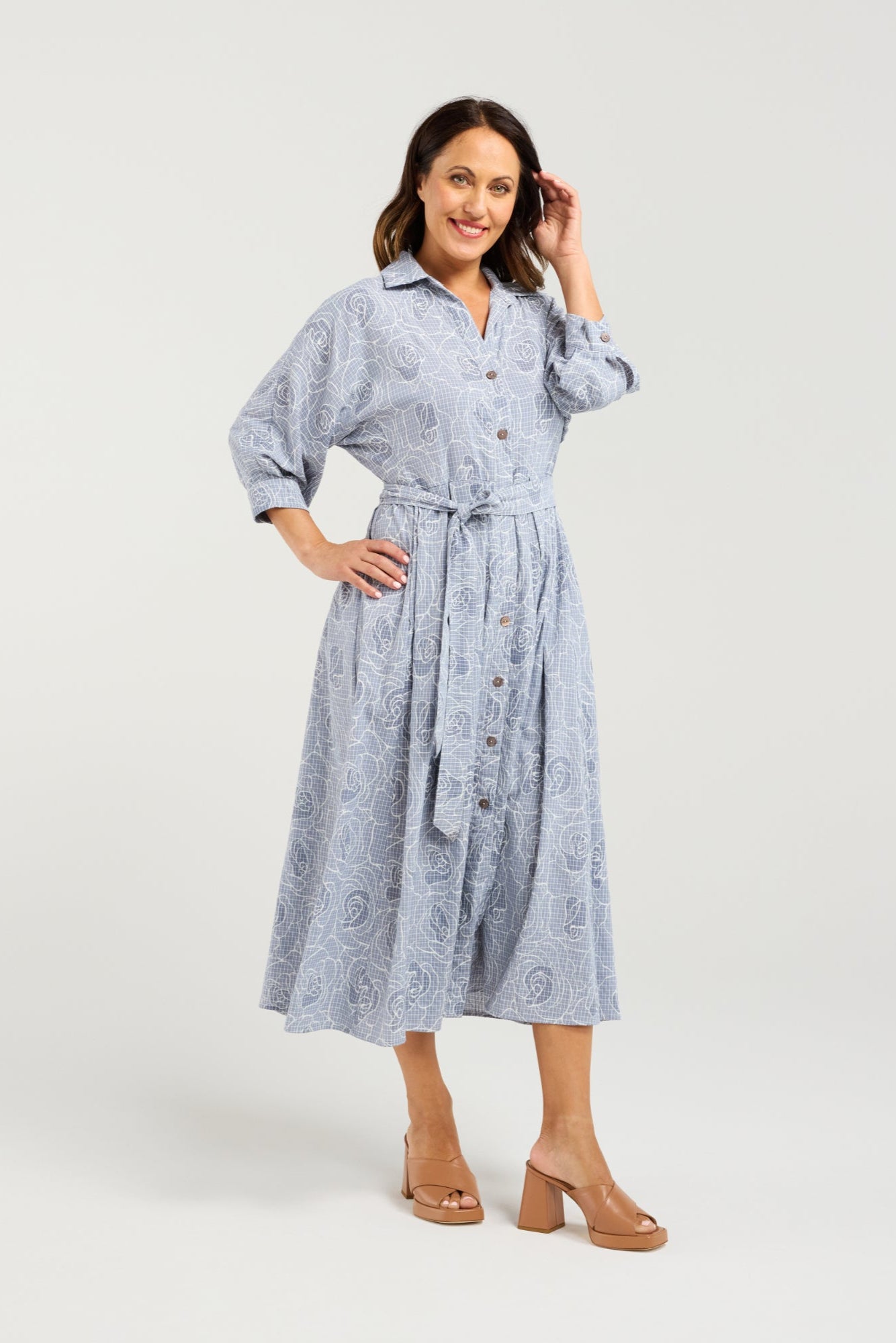 SEDUCE AVA DRESS - PETAL PLAID - THE VOGUE STORE