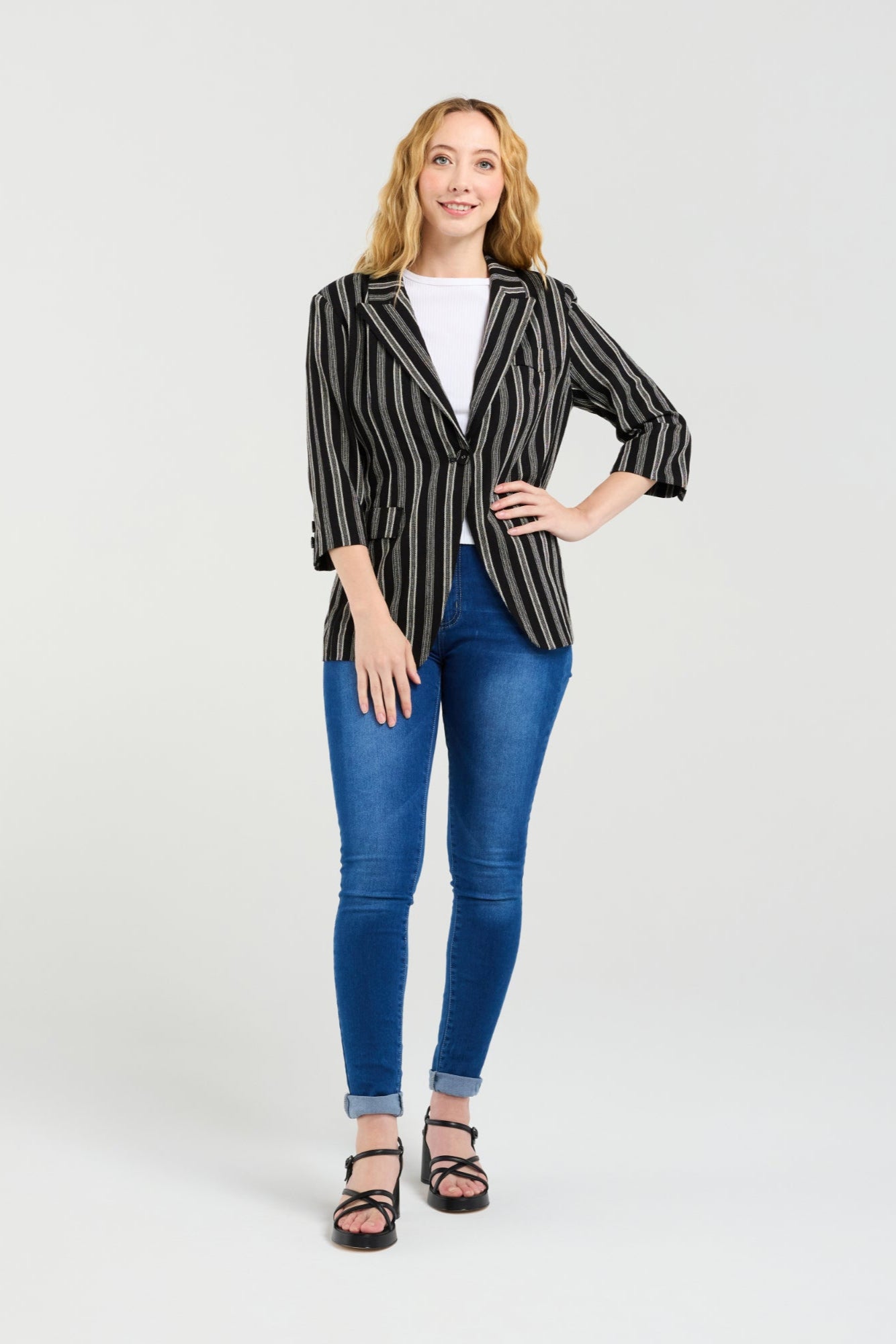 SEDUCE JOCELYN BLAZER - EBONY WEAVE - THE VOGUE STORE