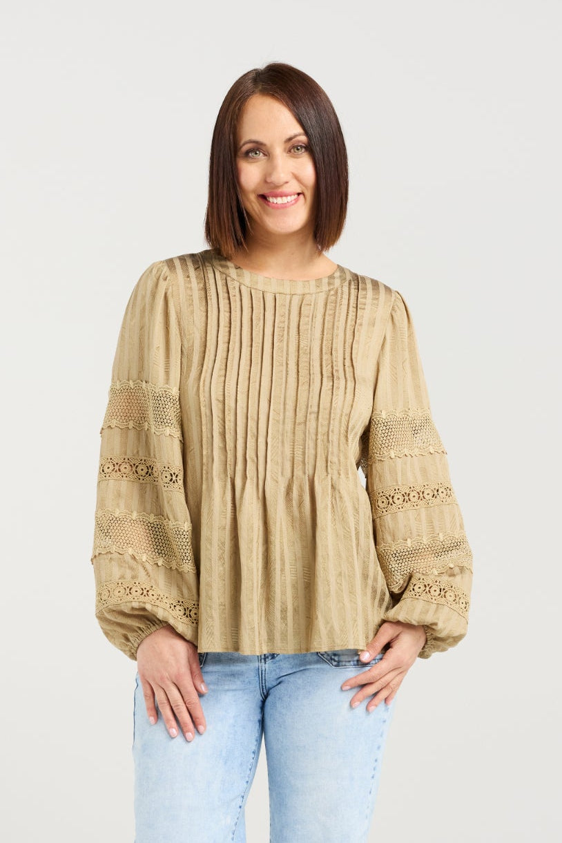 SEDUCE FATIMA TOP - KHAKI - THE VOGUE STORE
